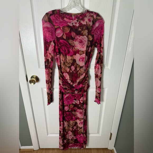 Free People Gianni Maxi Dress in Pink Love Combo M - Picture 3 of 8